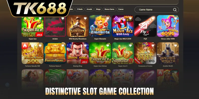 Distinctive slot game collection