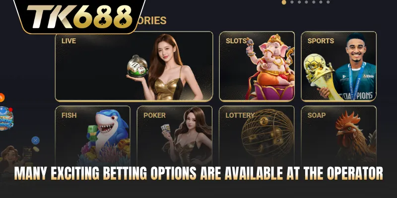 Many exciting betting options are available at the operator